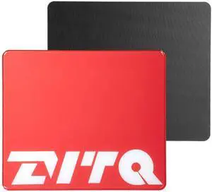 Zvtq Glass Gaming Mouse Pad, Micro-Etched Surface,Tempered Glass, Ultra-Smooth Finish, Anti-Slip Honeycomb Base, 13.8 x 11.8 InchesRed-Big Logo