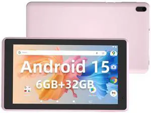 IWEGGO Android 15 Tablet, 7 Inch Tablet, 6GB RAM 32GB ROM/ 1TB Expandable, 5MP Camera, 1.6Ghz Quad-core Processor, 3000mAH Battery Tableta PC, Wi-Fi 6 BT 5.0 7'' Android Laptop