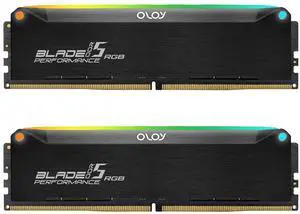 OLOy DDR5 RAM 32GB (2x16GB) Black Hairline Blade RGB 6000 MHz CL32 1.35V Gaming UDIMM (MD5U1660320BRKDA)