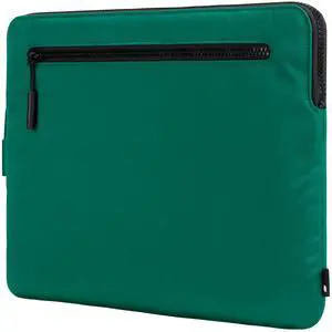 Incase Compact Laptop Sleeve with Flight Nylon - 16-inch MacBook/Laptop & iPad/Tablet Sleeve - Faux Fur Lining, Lightweight, Durable, Weather Resistant, Slip Pocket for Accessories - Malachite Green