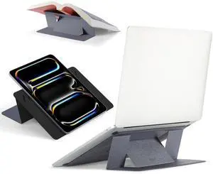 MOFT Laptop Stand for Desk, Non-Adhesive MacBook Stand 15° & 25° Adjustable 2 Levels, Ergonomic Computer Stand Fits All Laptops up to 11.6"-16", Space Gray