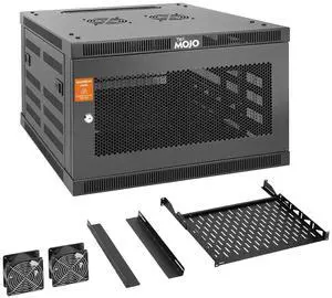 Tecmojo 6U Wall Mount Rack Cabinet, Heavy-Duty 176 Lbs High Load Capacity, 19 Enclosed Server Network Rack with Mesh Door, 23.6 Deep  Elite Collection