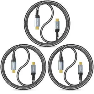 (3-Pack 3.3FT) 40Gbps USB C for Thunderbolt 4 Cable, [8K@60Hz/Dual 4K@60Hz] USB C Monitor Cable, 40Gbps Data Transfer, USBC Video Cord, 240W Charging for iPhone 16,Samsung,MacBook,iPad,Lenovo,SSD,KYY