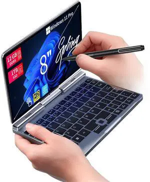 8 Inch 2-in-1 Mini Laptop,HD Rotatable Touch Screen Support Handwriting Windows 11 Pro Small Laptop,Intel N100/N150,12GB RAM, 1TB SSD,Wi-Fi 6, BT 5.2,2 MP Camera,G-Sensor,HDMI,Type C Ultra Pocket PC