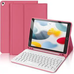 Keyboard Case for iPad 9th Generation 2021 10.2 Inch, Detachable Wireless Rechargeable Keyboard for iPad 8th/7th Gen, Slim Folio Stand Cover with Pencil Holder for iPad Pro 10.5" / iPad Air 3rd Gen
