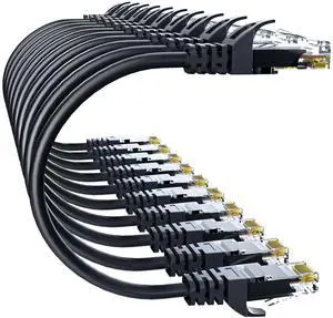 Cat 6 Ethernet Cable 14FT 10Pack, Cat6 Ethernet Patch Cable 10Gbps, High-Speed UTP Cat6 Network Cable Pure Copper, Cat 6 Cable for Home and Office Network, Black