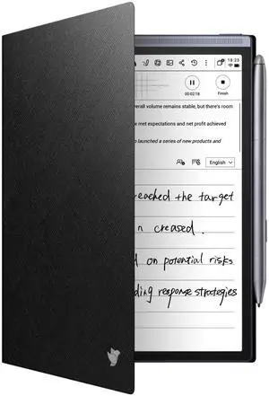 Protective Folio Case for iFLYTEK AINOTE Air2 Note-Taking Tablet 8.2", Premium PU Leather, Slim& Lightweight, Durable Cover with a Pen Clip for E-Ink Writing Tablet, Water and Dustproof, Black