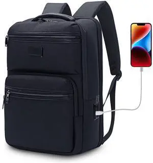KINGSLONG Backpack Bookbag Daypack Business: Carry Back Pack Bag fit For 15.6 inch Laptop Computer for School College Travel Work Men Women Water Resistant Lightweight Black2