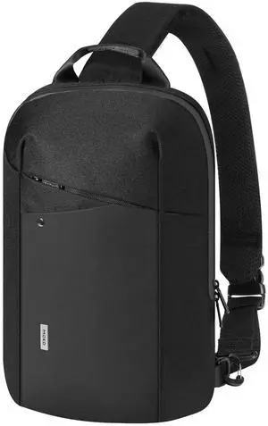 MoKo Compact EDC Sling Bag for New 13-inch iPad Pro M4/Air M2, Minimalist Chest Shoulder Crossbody Bag for Men Women Daily Use, Single Strap Daypack for New 13" MacBook Air/14 MacBook Pro, Black
