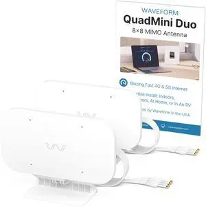 Waveform QuadMini Duo: 8x8 MIMO Low-Profile Antenna Kit | External Antenna for 4G/5G Routers & Gateways | for T-Mobile Home Internet, Verizon, AT&T Air | Antennas Only