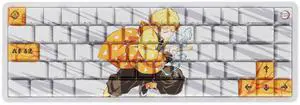 Demon Slayer Kimetsu No Yaiba Zenitsu Full Art PBT Dye Sub Keycaps for Mechanical Gaming Keyboards, Cherry MX Switches, Custom Side Print, ANSI ISO Support, US Layout - Officially Licensed