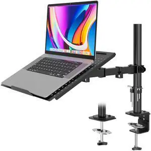 Redbat Laptop Arm for Desk, Height Adjustable Laptop Mount for Laptops up to 16", VESA 75/100, Dual Mounting Options, Monitor Arm for 13-32" Monitors, Supports up to 22lbs