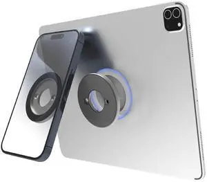 LYFICCS Magnetic Wall Mount Tablet Phone Holder (2 Pack), Magnetic Wall Holder for Office, Kitchen, Bathroom, Stick Wall Magnet Mount Fit for iPad Pro 12.9/ Air/Mini, iPhone 15/14/ 13/12 Pro Max