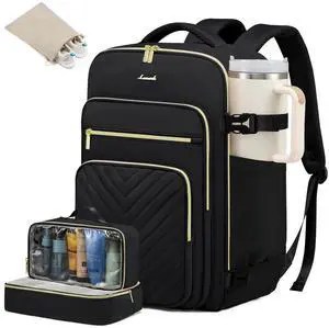 LOVEVOOK Large Travel Backpack for Women, Carry On Bag Flight Approved, 40L TSA Personal Item Travel Bag with 3 Packing Cubes, Waterproof 17 Inch Laptop Hiking Casual Bag Backpack