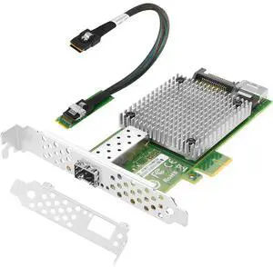Euqvos M.2 to 10Gb Ethernet Network Card, Single SFP+ Port, Intel 82599 Chip, M.2 + M Key + SFF 8087, 100/1000/10000 Mbps, with 0.35m(1.1ft) Cable, 10 Gigabit NIC for Windows/Windows Server/Linux