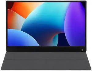 15.6 in Portable Monitor 1080P FHD HDR, Laptop Touchscreen External Display for Travel, Touch Monitor with Power Cable and Power Adapter, for Laptop Phone PC Tablet