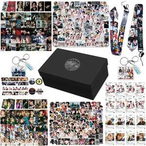 Stray Kids 5 Star Album Merch Gift Box Set including 110 PCS Photocards, 16pcs Transparent Cards, 180pcs Laptop Stickers, 2pcs Keychain, 2pcs Lanyards and 2pcs Tape Rolls, Gift for SKZ Fans