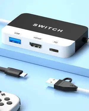 2 in 1 Switch TV Docking Station and Switch PC Capture Card for Nintendo Switch, 1080P 60FPS, Recommended Uses for Switch/PC/Mac/iPad/Steam/OBS