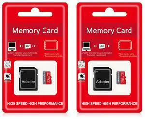 2 Pack 256GB TF Card with SD Adapter, Ultra High Speed C10 SD Card TF Memory Card