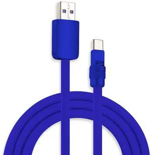chubbycable Chubby 2.0 Fast Charging Cable Durable Soft Silicone USB C Cable 120W Extra Thick Phone Charger Cord Data Transfer Cord, Dark Blue+Dark Blue, USB-A to Type-C, 13.1 FT