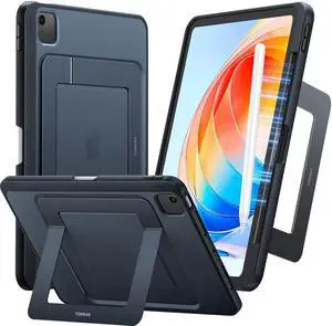 TORRAS for iPad Air 13 inch Case (M3 2025/ M2 2024) & iPad Pro 12.9 Case (2022/2021), Ultra Stable Stand, Multiple Adjustable Viewing Angles, Slim Protective Kickstand Cover with Pencil Holder, Black