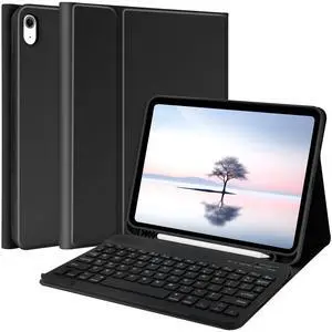 TQQ for iPad 10th Generation Case with Keyboard (10.9", 2022) & iPad (A16) 11th Gen (11", 2025) - Magnetic Wireless Detachable Keyboard, Stand Folio Cover with Pencil Holder, Thin & Light (Black)