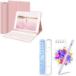 FUWANG Compatible with iPad 9th Generation Keyboard Case 10.2"(2021)/8th Gen/7th Gen Bundle with Stylus Pen for iPad 9th&10th Generation
