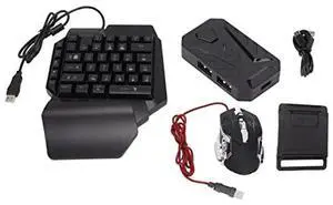 Mix Pro Keyboard and Adapter, One Handed Keyboard Combo Set Converter USB Wired Mobile Gaming Keyboard Adapter Converter for Android, iOS(BT 4.0)