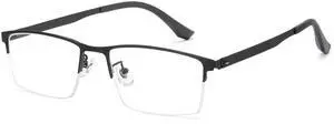 Cyxus Titanium Frame Glasses for Men Semi Rim Eyewear Square Clear Lens Glasses Interchangable