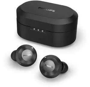Philips T8505 True Wireless Earbuds, Hybrid Active Noise Canceling (ANC), Bluetooth 5.0 Voice Assistant, IPX4 Splash Resistant, App Control, USB-Charging, Wireless Charging case Included (TAT8505BK)
