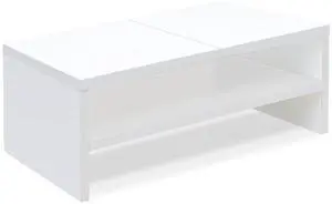 TEAMIX 2 Tier White Monitor Riser Stand, Wood Desktop Stand with storage for Laptop/PC/Printer/Keyboard, TV Stand Shelf Home Office Desk Accessories