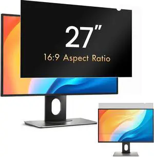 Privacy IQ 27" Inch 16:9 Monitor Privacy Screen-Filter for 60 Degree Privacy, Advanced Anti-Glare, UV Light Reduction & Blue Light Filter (1 Pack)