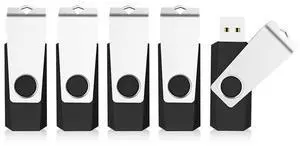 KEXIN Flash Drive 128GB USB 3.0 Flash Drive 5 Pack Thumb Drive Jump Drive USB Drive 3.0 Bulk 128G USB Flash Drives 3.0 Thumb Drives Flash Drive 128 GB Memory Stick for Storage Black 5PCS