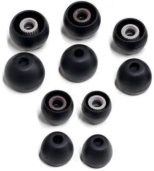 Final Audio Black Silicone Eartips Compatible with 1More, AKG, Audio-Technica, Beats by Dre, Campfire Audio, Empire Ears, Sony (5-Pairs, Multi)