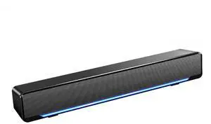 Soundbar,USB Wired SoundBar,Music Player with Bass Surround,Stereo USB Powered Mini Soundbar Speakers with 3.5mm Input for PC Tablets Laptop Desktop Projector Cellphone for Home Theater(Black)