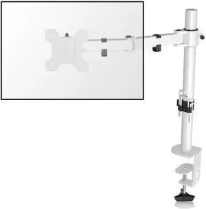 Suptek Single Monitor Arm Desk Mount Fully Adjustable Monitor Stand for 1 / One Screen up to 13" to 32" Extra Tall 15.75 inch Pole,VESA 75x75mm or 100x100mm,White (MD9421W)