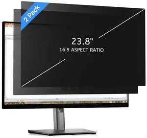 MOBDIK 23.8 Inch Monitor Computer Privacy Screen Filter for 16:9 Aspect Ratio, Anti Blue Light, Anti Glare & Spy - 2 Pack