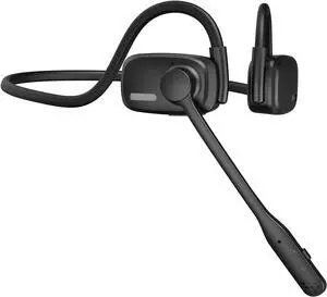 Bluetooth Headphones, Bluetooth V5.4 Wireless Headphones with Noise Cancelling Mic, 12H Playtime, 15.4mm Diaphragm Driver, Open Ear Headset for Office Meeting Running Cycling Driving (Black)
