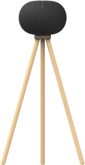 HOOKMEMO Black Walnut Wood Stand Compatible with Sonos Era 300 can be Raised Era 300 Speaker to 40.1 inches, (Walnut+Beech+33inch high+Cable Channel)