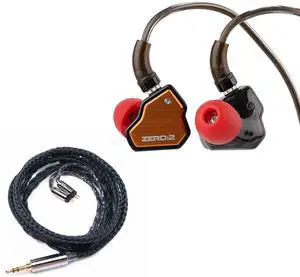 Linsoul 7Hz x Crinacle Zero:2 in Ear Monitor (Orange) + Tripowin Zonie IEM Cable(2pin-0.78mm, 3.5mm, Moss)
