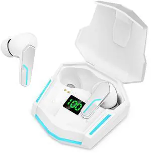 MyJoy Cool Wireless Earbuds, Wireless Gaming Earbuds, Bluetooth Gaming, Noise Cancelling Ear Buds, Noise Cancelling, White