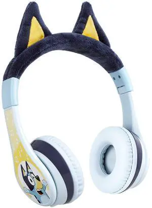 eKids Bluey Bluetooth Headphones for Kids, Wireless Headphones with Microphone Includes Aux Cord, Volume Reduced Kids Foldable Earphones for School, Home, or Travel