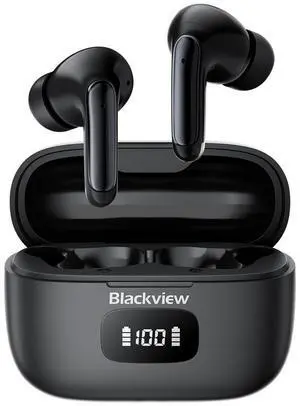 Blackview Wireless Earbuds, 2025 Bluetooth 5.3 Headphones, 56Hrs Hi-Fi Stereo Deep Bass Earphones with 4 ENC Noise Cancelling Mics, IPX7 Waterproof Ear Buds for iPhone Android Phones Laptop