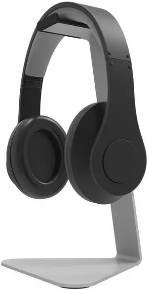 Kanto H1S Universal Headphone Stand with Curved Silicone Padding | Silver