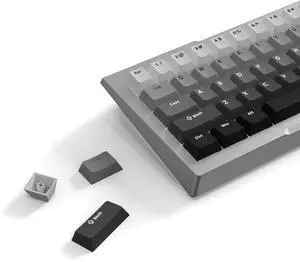 Pwnage Ultra Custom Cherry-Profile PBT Keycap Set for 60%, 65%, 68% 75%,100% Keyboard Size - Double Shot PBT Non Shine Through Keyboard Keycaps - Gradient Gray