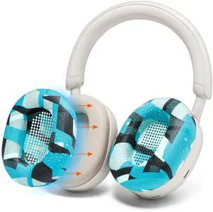 WC SweatZ XM5 - Patented Earpad Sweat Covers for Sony WH1000XM5 by Wicked Cushions | Full 360 Earpad Protection | Sweatproof & Easily Washable | Cyan Prism