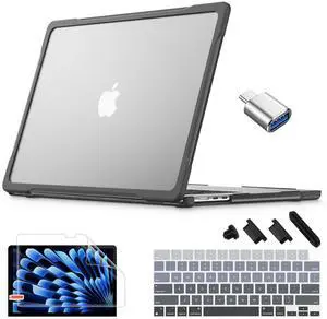Tuiklol for 2025 2024 2023 MacBook Air 15 inch Case with M4 /M3/ M2 Chip Model A3241 / A3114 / A2941,Heavy Duty Protective Hard Shell with Keyboard Cover for MacBook Air 15.3 Cover,White