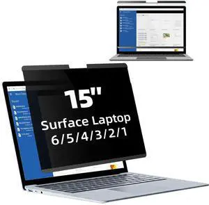 Mamol Magnetic Privacy Screen for 15 inch Surface Laptop 5/4/3/2/1, Removable Anti Spy Glare Blue Light Filter, Microsoft Surface Laptop Privacy Screen Protector 15 in