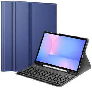 FINTIE Keyboard Case for Samsung Galaxy Tab S10 FE/ S9 FE 5G 10.9 Inch/Tab S9 11 Inch with S Pen Holder, Slim Stand Cover Detachable Wireless Bluetooth Keyboard, Navy