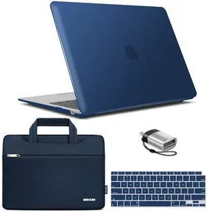 IBENZER Compatible with New MacBook Air 13 inch Case 2022 2021 2020 M1 A2337 A2179 A1932, Hard Shell Case & Sleeve & Keyboard Cover & Type C for Mac Air 13 with Touch ID, Navy Blue, MAT13-NVBL+3